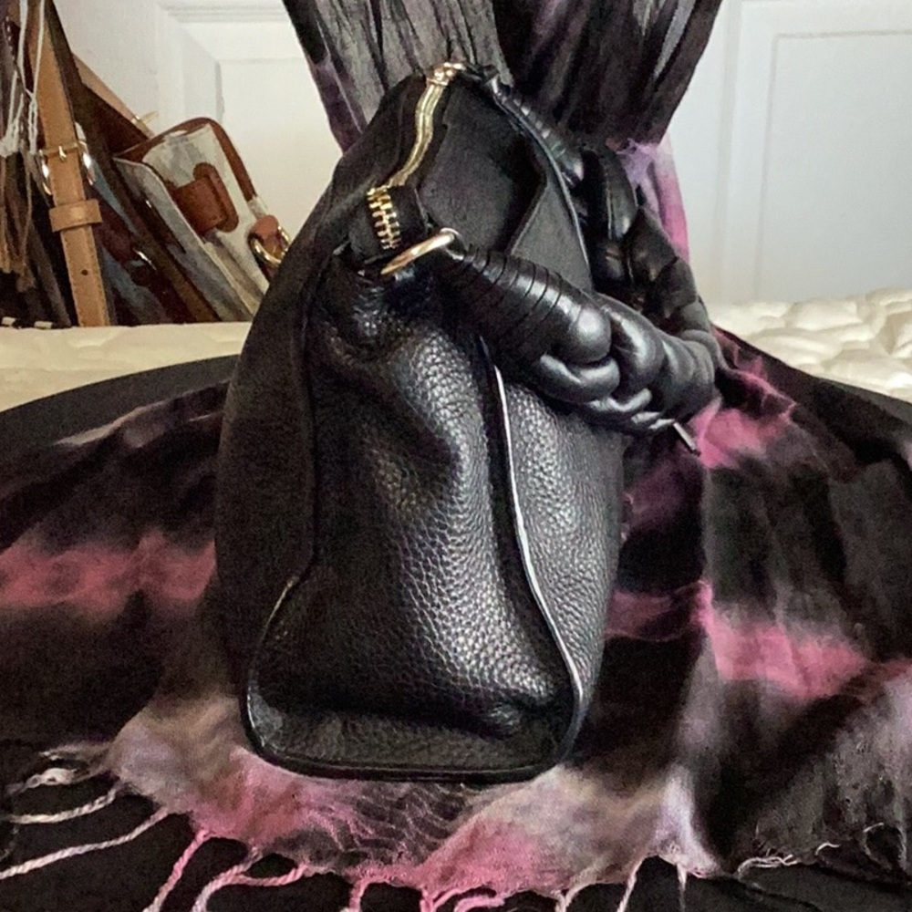 Vince Camuto small pebbled leather handbag with a braided strap and small tassel - Picture 9 of 10